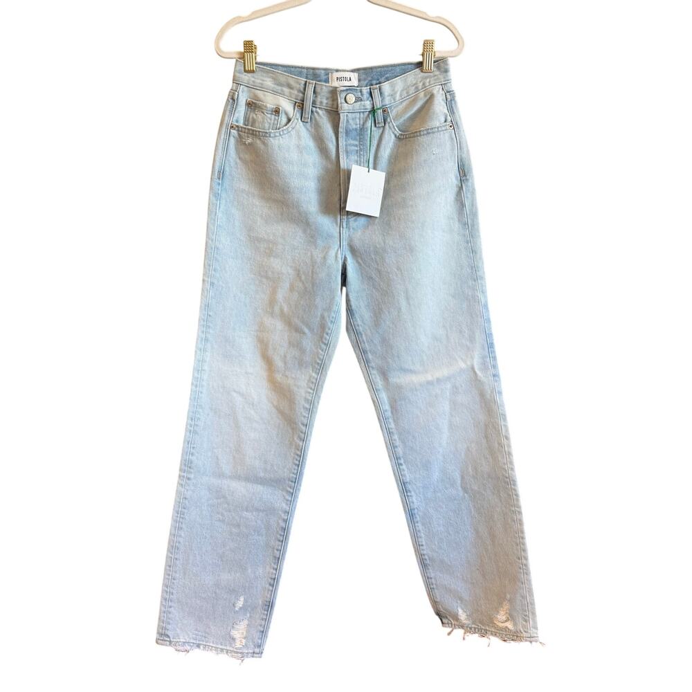 Pistola High Rise Straight Leg Ankle Jeans in Light Blue Malibu Wash Size 26 - Picture 8 of 8